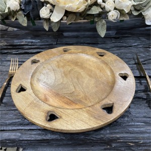 7 hearts wooden charger plate