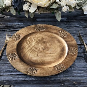 7 edelweiss wooden charger plate