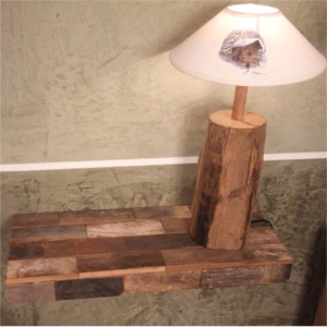 Shelf in reconstructed wood
