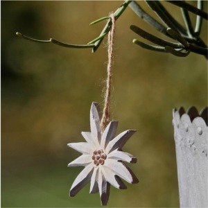 Wooden decorative edelweiss