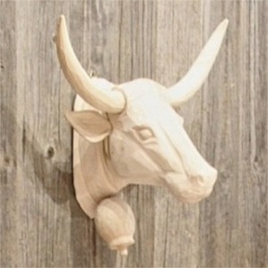 Wooden cow head