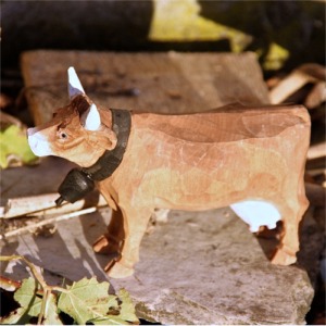 Small wooden cow