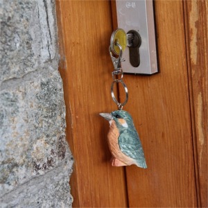 Carved bird key ring