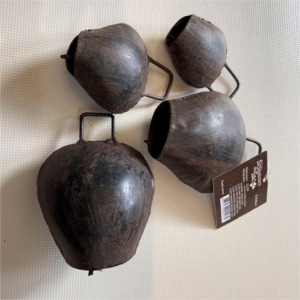 Set of 4 small cowbells rust appearance
