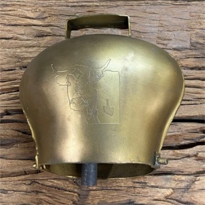Metal bell with cow head