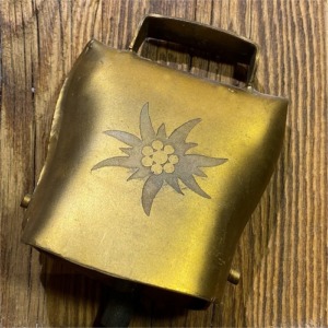 Metal bell with edelweiss