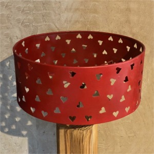 Round metal lamp shade with hearts medium size