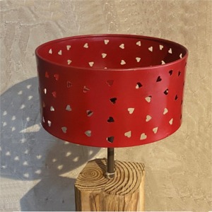 Round metal lamp shade with hearts small size