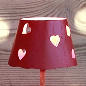 Small metal lamp shade with hearts