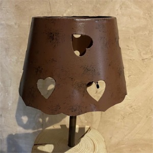 Small metal lamp shade with hearts