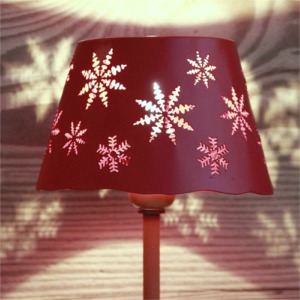 Small metal lamp shade with snowflakes