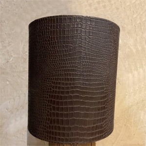 Round faux leather lamp shade