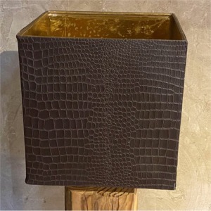 Square leather lamp shade