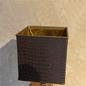 Square faux leather lamp shade