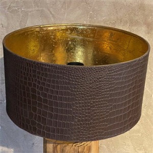 Round faux leather lamp shade