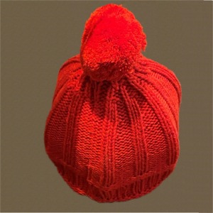 Paralume cappello lavorato a mano di colore rosso medio modello