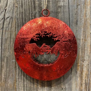 Red ball with stags to hang