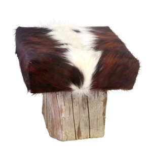 Po'Wow lounge stool in old wood