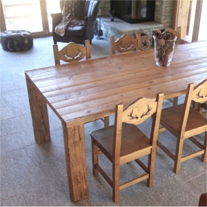 Tavolo da soggiorno (grande) collezione MM'OW in legno antico