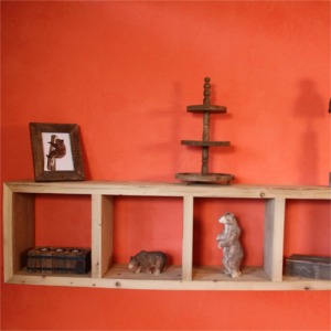 Mensola collezione MAO'OW in legno parboiled, 4 scomparti