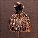 Wool knitted lamp shade brown