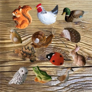 Lot de 12 petits animaux sur aimant