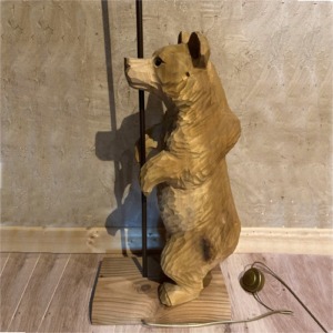 Pied de lampe collection COP'OW et son ours en bois