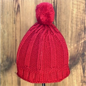 Abat jour bonnet tricoté main couleur rouge grand modèle