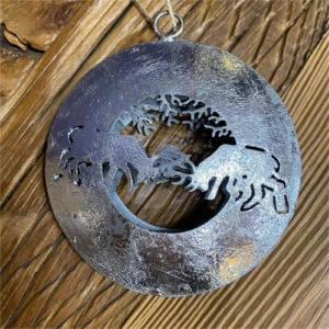 Boule cerf en métal couleur argentée