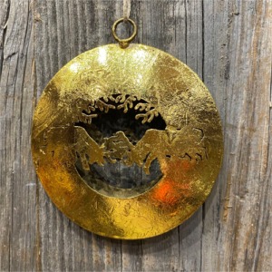 Boule cerf en métal couleur dorée