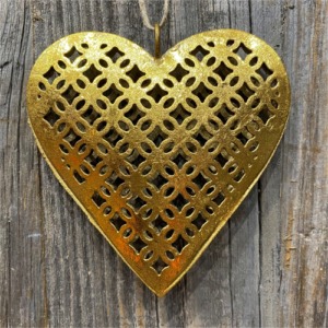 Coeur  en métal couleur dorée