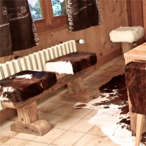 Banc 2 assises collection Po'Wow en vieux bois