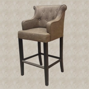 Brown leather bar chair