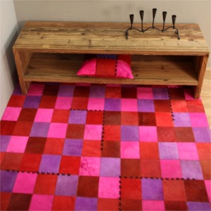 Tapis en peau de vache multicolore