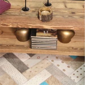 Tapis en peau de vache multicolore