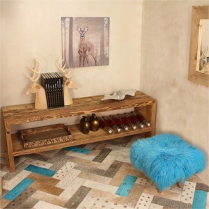 Tapis en peau de vache multicolore