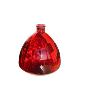Vase rouge en verre recyclé