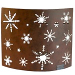 square 1/2 Metal lamp shade rusted aspect with snowflakes