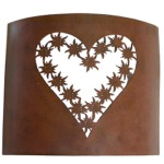 square 1/2 Metal lamp shade rusted aspect with heart & edelweiss
