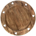 Rotating Tray in burnt wood with hearts