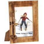Small frame with skis and poles on the left
