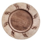 Stag wooden charger plate