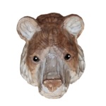Wooden bear head