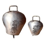 Set of 2 small goat bell grey