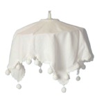 Pompoms lamp shade white to suspend