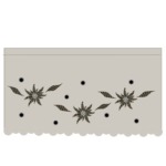 Frangiflutti in velo di lino greggio con edelweiss