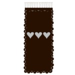 Curtain veil of linen chocolate with 3 hearts apertured