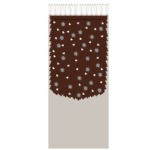 Curtain veil of linen ecru with lace edelweiss apertured chocolate