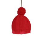 Abat jour bonnet ELECTRIFIE tricoté main en france couleur rouge petit modèle