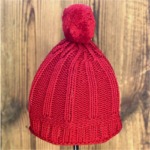Abat jour bonnet tricoté main couleur rouge petit modèle